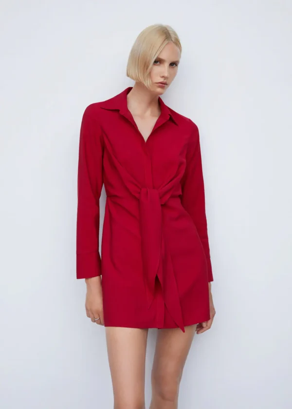 Knot detail shirt dress - Image 7