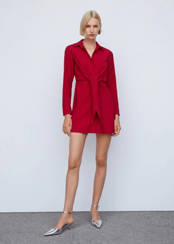 Knot detail shirt dress - Image 2