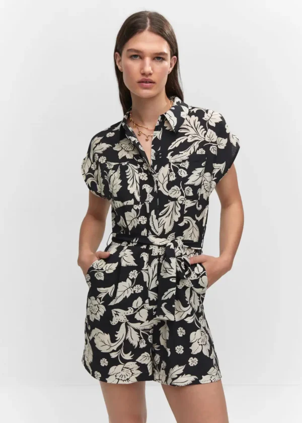 Floral-print jumpsuit with tie - Image 7