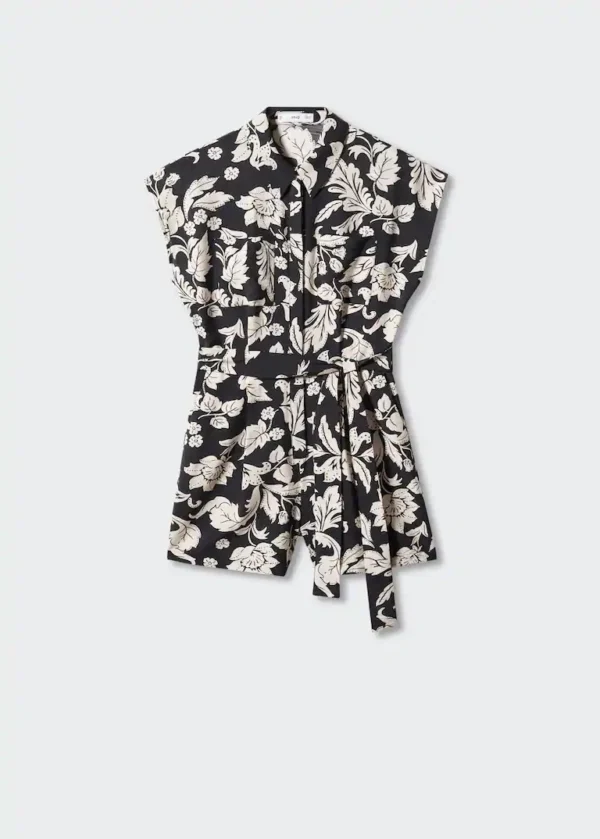 Floral-print jumpsuit with tie - Image 6