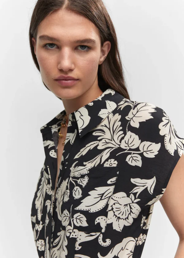 Floral-print jumpsuit with tie - Image 5