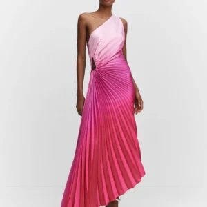 Asymmetrical pleated dress