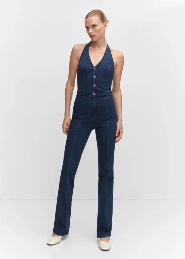 Denim halter-neck jumpsuit - Image 2