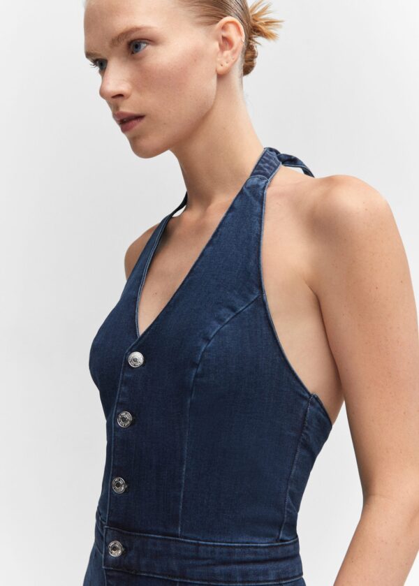 Denim halter-neck jumpsuit - Image 6