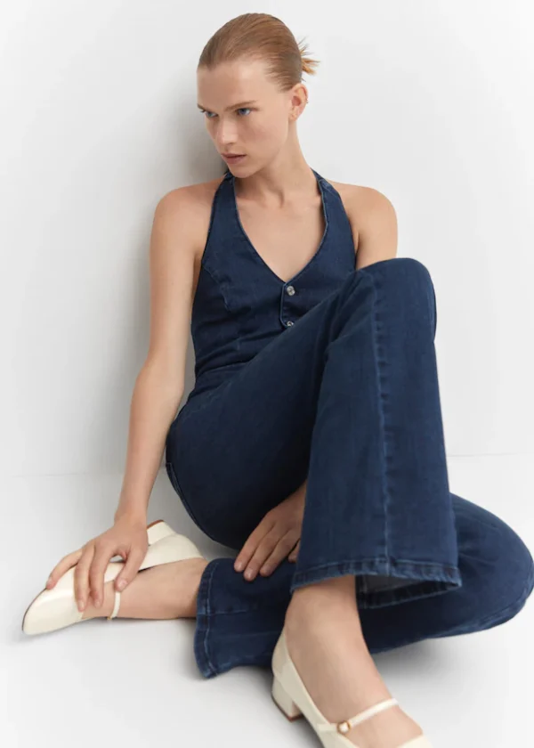 Denim halter-neck jumpsuit - Image 5