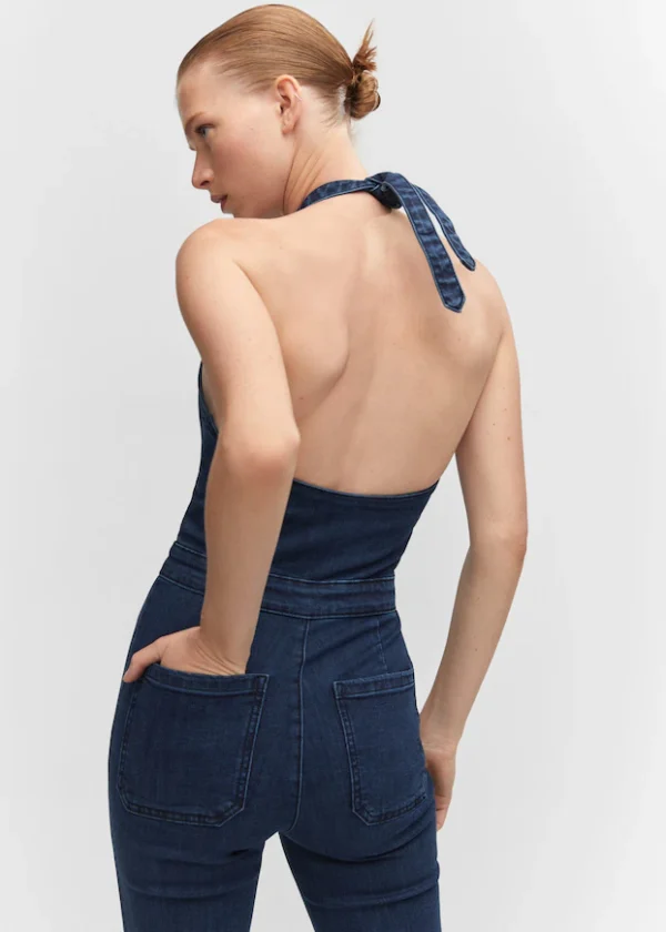 Denim halter-neck jumpsuit - Image 4