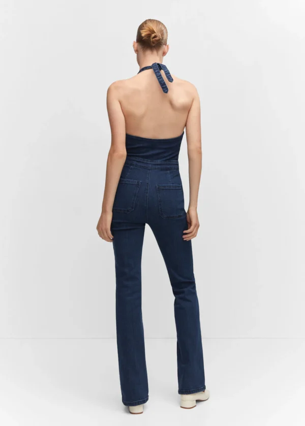 Denim halter-neck jumpsuit - Image 3