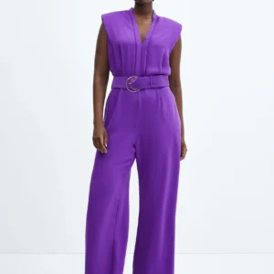 Belt long jumpsuit