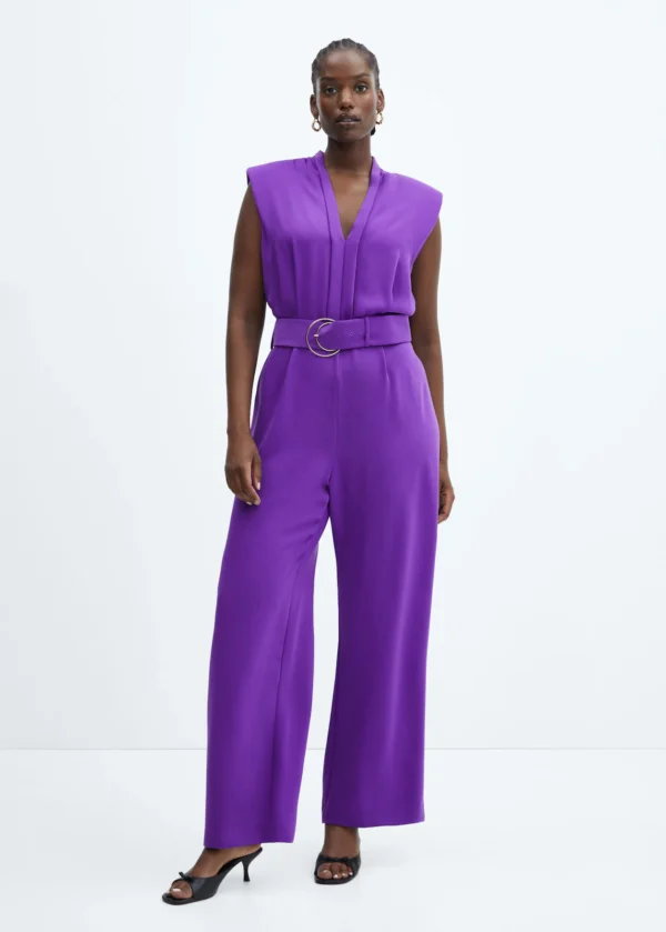 Belt long jumpsuit